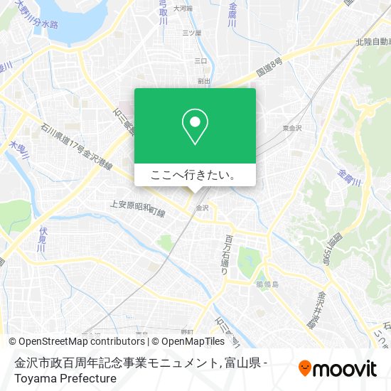 金沢市政百周年記念事業モニュメント地図
