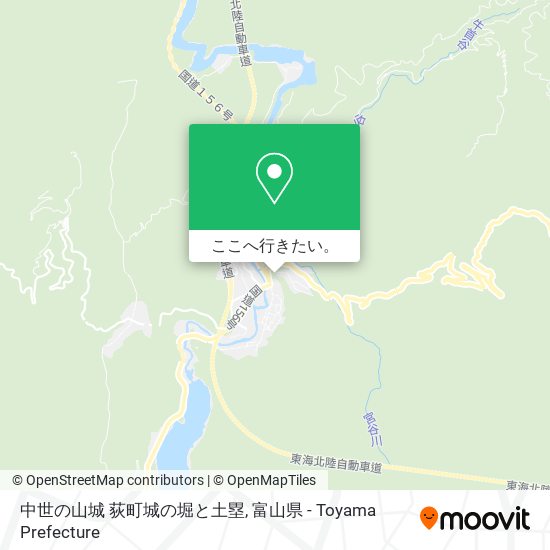 中世の山城 荻町城の堀と土塁地図