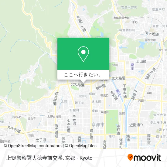 上鴨警察署大徳寺前交番地図