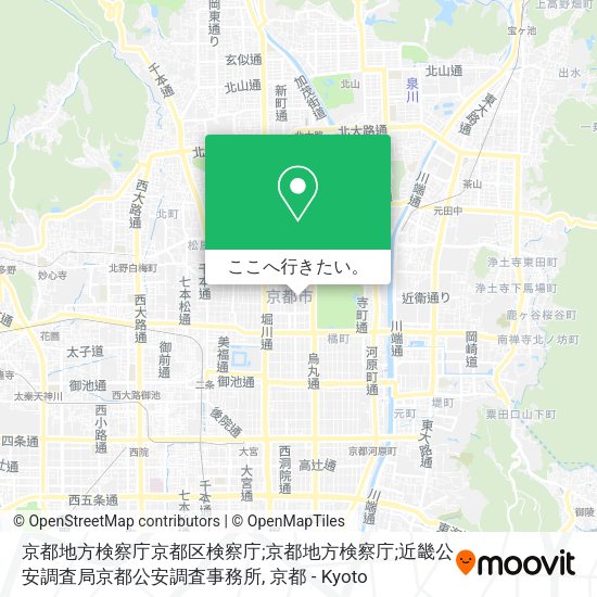 京都地方検察庁京都区検察庁;京都地方検察庁;近畿公安調査局京都公安調査事務所地図