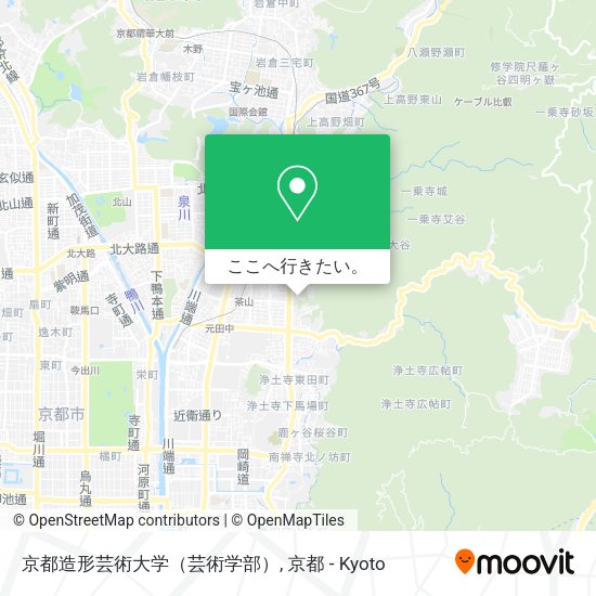 京都造形芸術大学（芸術学部）地図