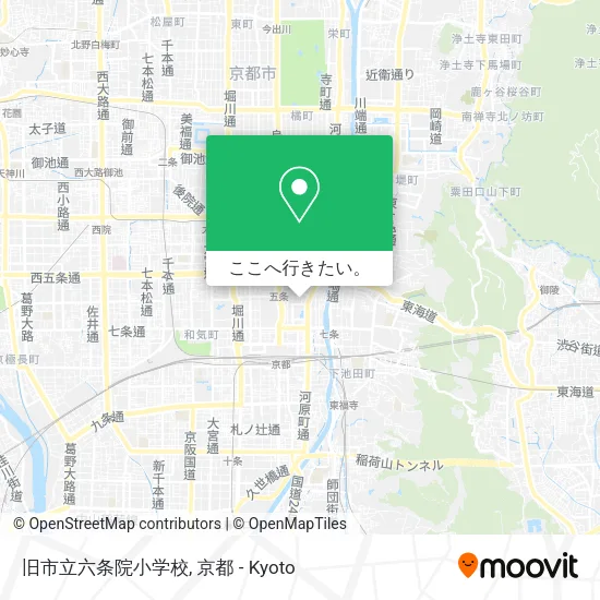 旧市立六条院小学校地図