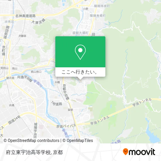 府立東宇治高等学校地図