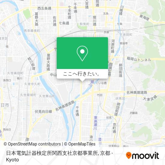 日本電気計器検定所関西支社京都事業所地図