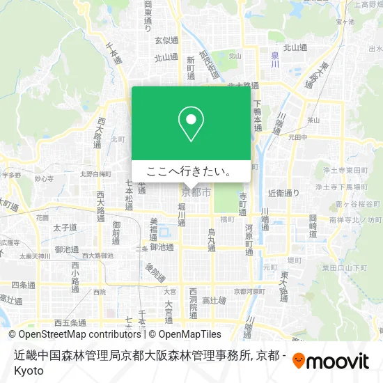 近畿中国森林管理局京都大阪森林管理事務所地図