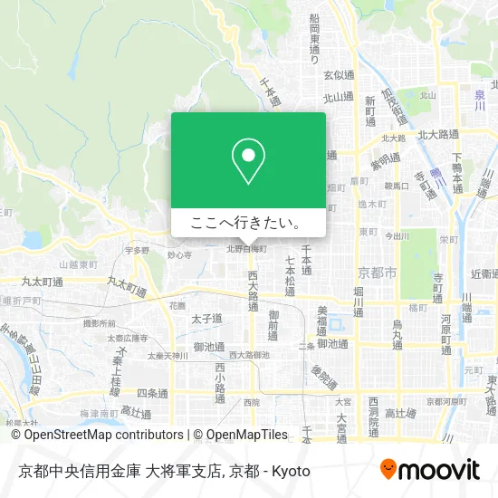 京都中央信用金庫 大将軍支店地図