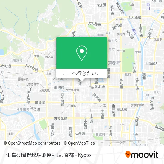 朱雀公園野球場兼運動場地図