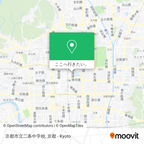 京都市立二条中学校地図