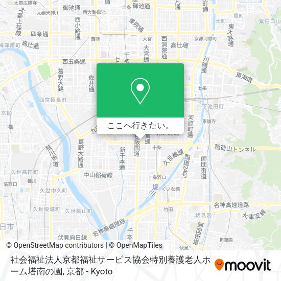社会福祉法人京都福祉サービス協会特別養護老人ホーム塔南の園地図