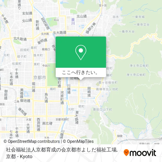 社会福祉法人京都育成の会京都市よしだ福祉工場地図