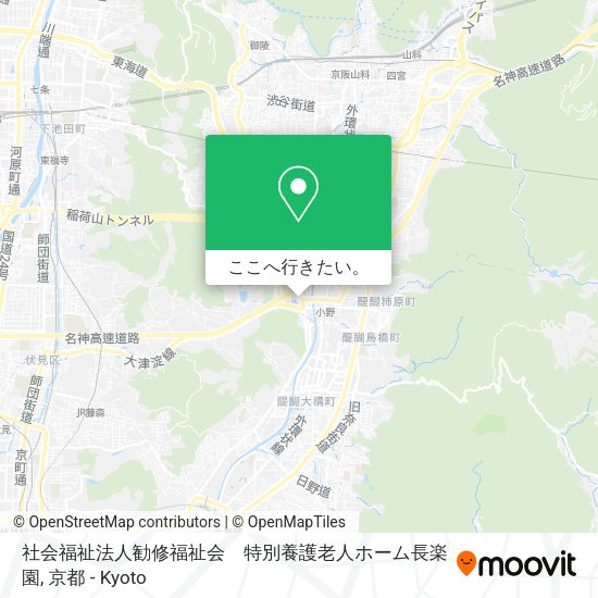 社会福祉法人勧修福祉会　特別養護老人ホーム長楽園地図