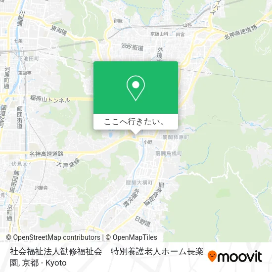 社会福祉法人勧修福祉会　特別養護老人ホーム長楽園地図