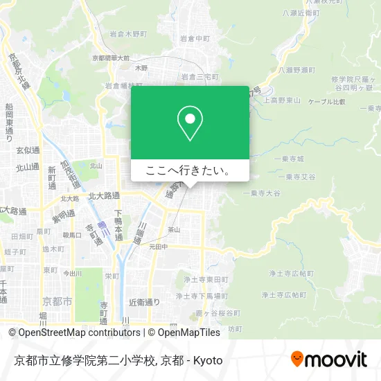 京都市立修学院第二小学校地図