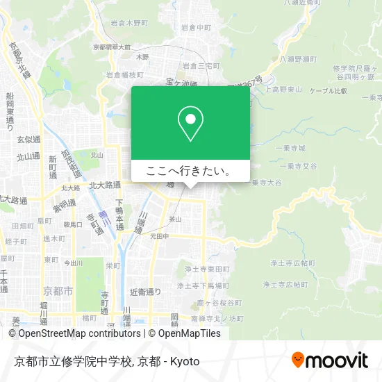 京都市立修学院中学校地図