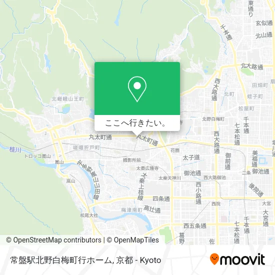 常盤駅北野白梅町行ホーム地図