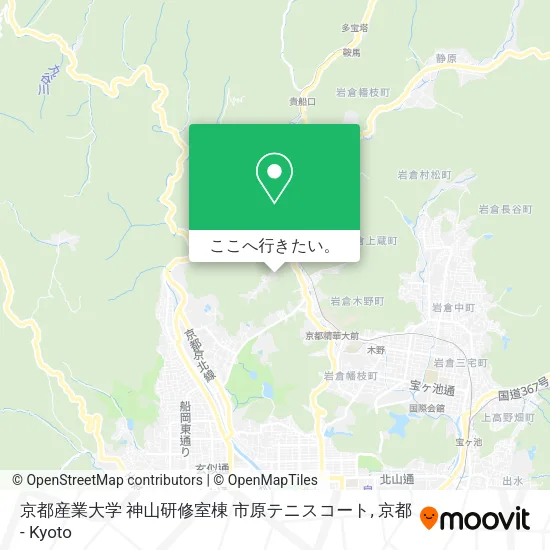 京都産業大学 神山研修室棟 市原テニスコート地図