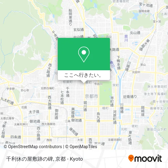 千利休の屋敷跡の碑地図