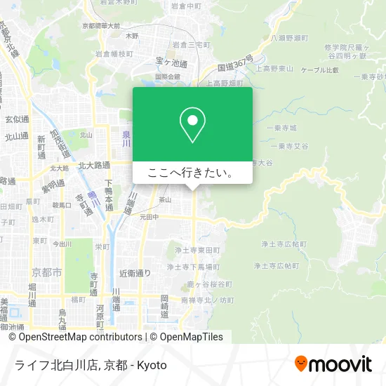 ライフ北白川店地図