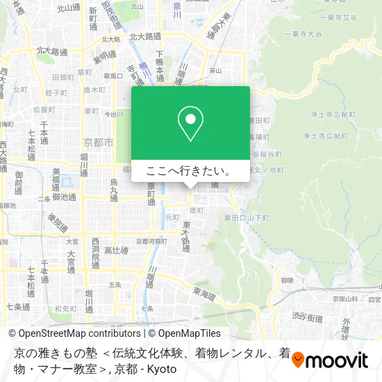 京の雅きもの塾 ＜伝統文化体験、着物レンタル、着物・マナー教室＞地図