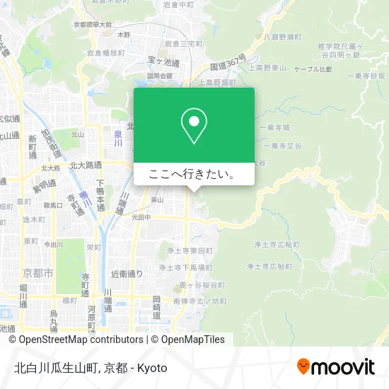 北白川瓜生山町地図