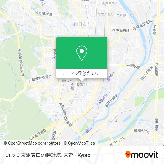 Jr長岡京駅東口の時計塔地図