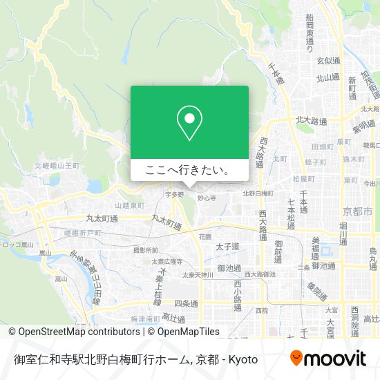 御室仁和寺駅北野白梅町行ホーム地図