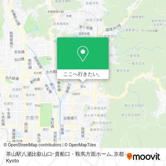 茶山駅八瀬比叡山口･貴船口・鞍馬方面ホーム地図