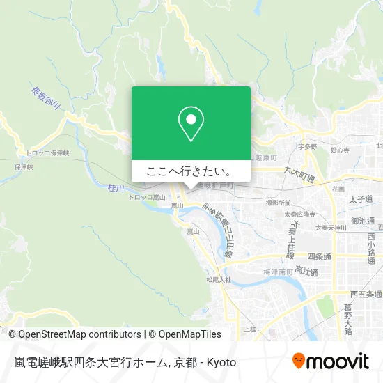 嵐電嵯峨駅四条大宮行ホーム地図