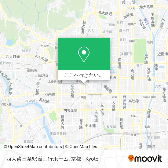 西大路三条駅嵐山行ホーム地図