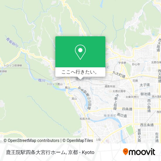 鹿王院駅四条大宮行ホーム地図