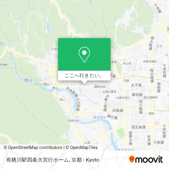 有栖川駅四条大宮行ホーム地図