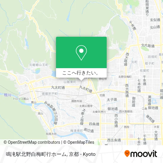 鳴滝駅北野白梅町行ホーム地図