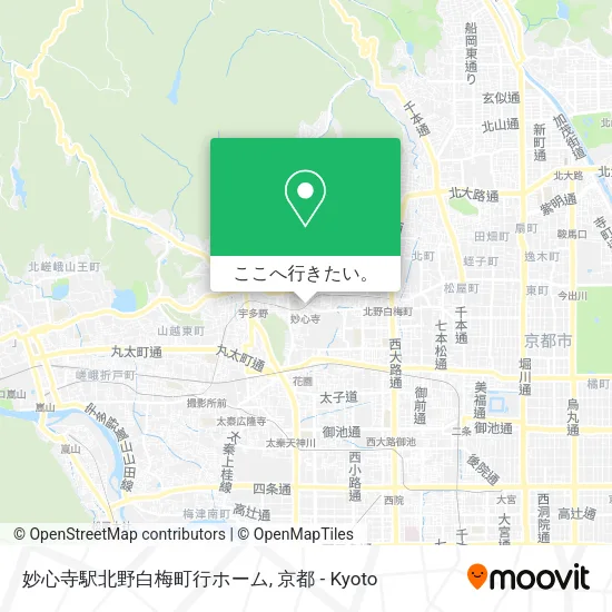 妙心寺駅北野白梅町行ホーム地図
