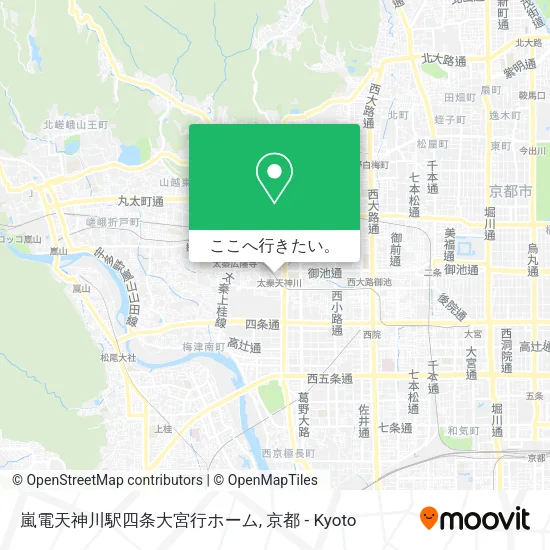 嵐電天神川駅四条大宮行ホーム地図