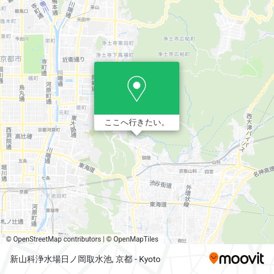 新山科浄水場日ノ岡取水池地図