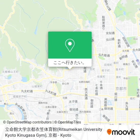 立命館大学京都衣笠体育館(Ritsumeikan University Kyoto Kinugasa Gym)地図