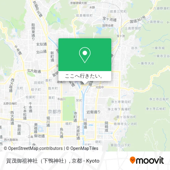 賀茂御祖神社（下鴨神社）地図