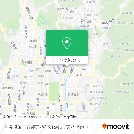 世界遺産 「古都京都の文化財」地図