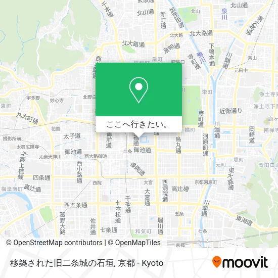 移築された旧二条城の石垣地図