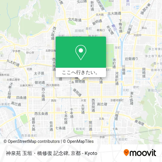 神泉苑 玉垣・橋修復 記念碑地図