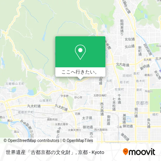 世界遺産「古都京都の文化財」地図