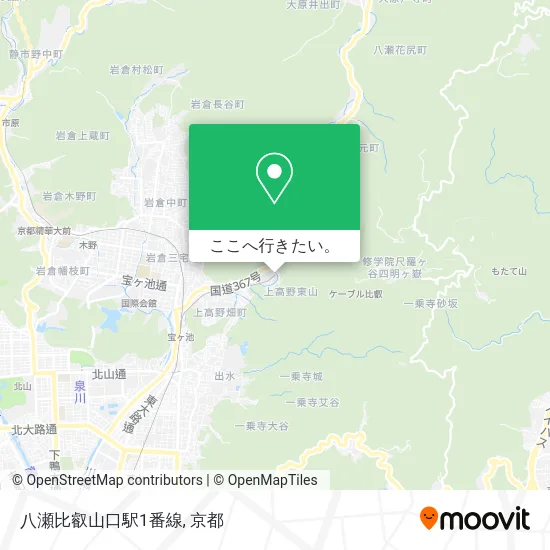 八瀬比叡山口駅1番線地図
