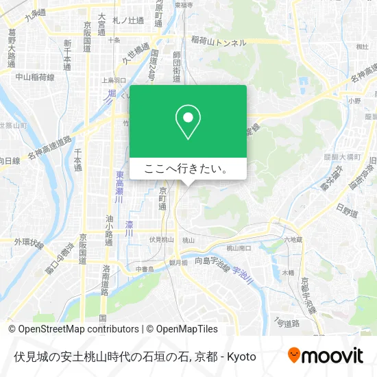 伏見城の安土桃山時代の石垣の石地図
