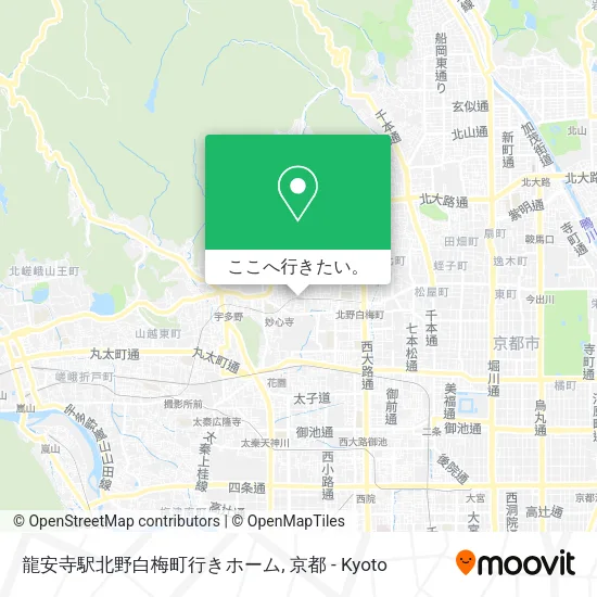 龍安寺駅北野白梅町行きホーム地図