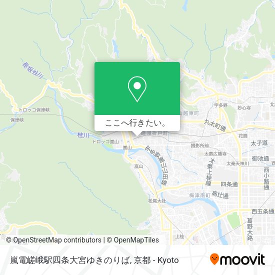 嵐電嵯峨駅四条大宮ゆきのりば地図