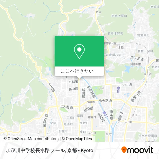 加茂川中学校長水路プール地図