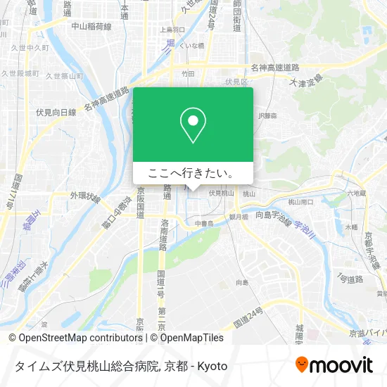 タイムズ伏見桃山総合病院地図