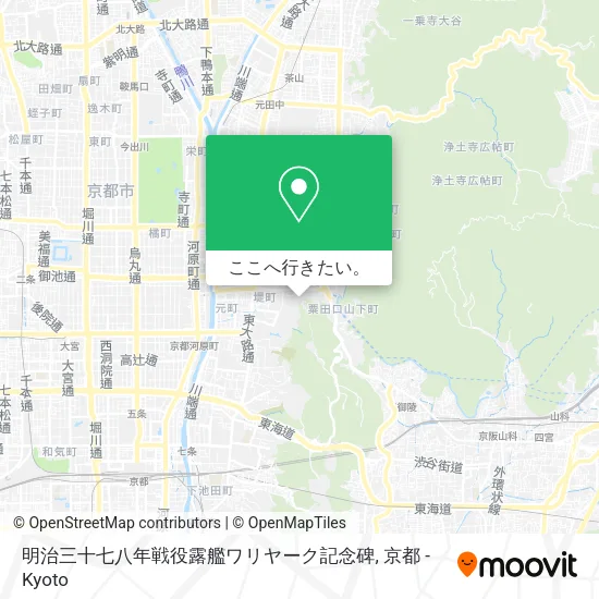 明治三十七八年戦役露艦ワリヤーク記念碑地図