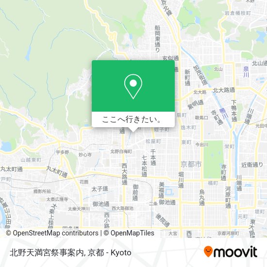 北野天満宮祭事案内地図