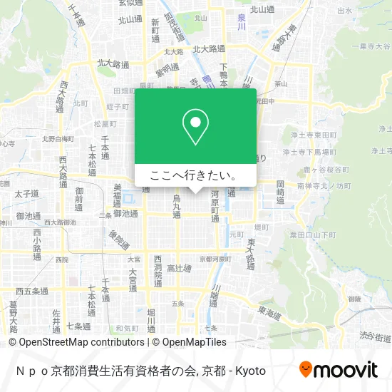 Ｎｐｏ京都消費生活有資格者の会地図
